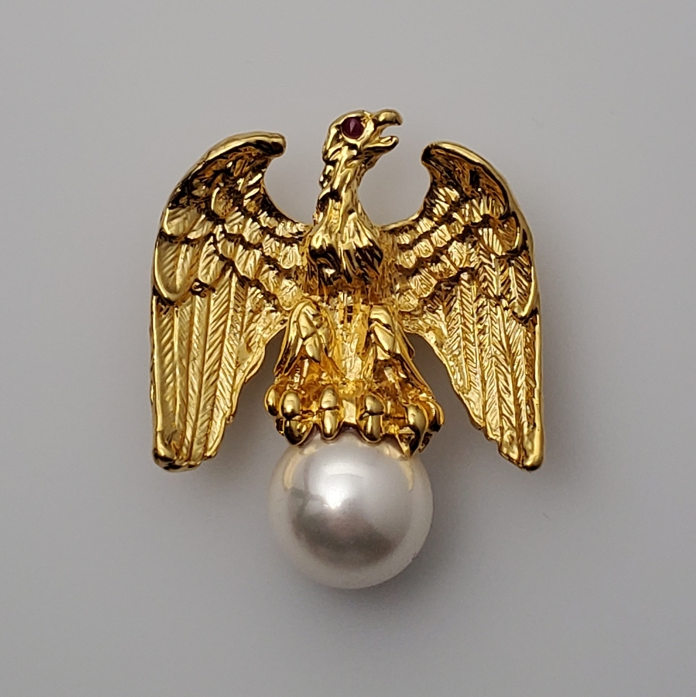 Ann Hand Ruby Eye Liberty Eagle Brooch